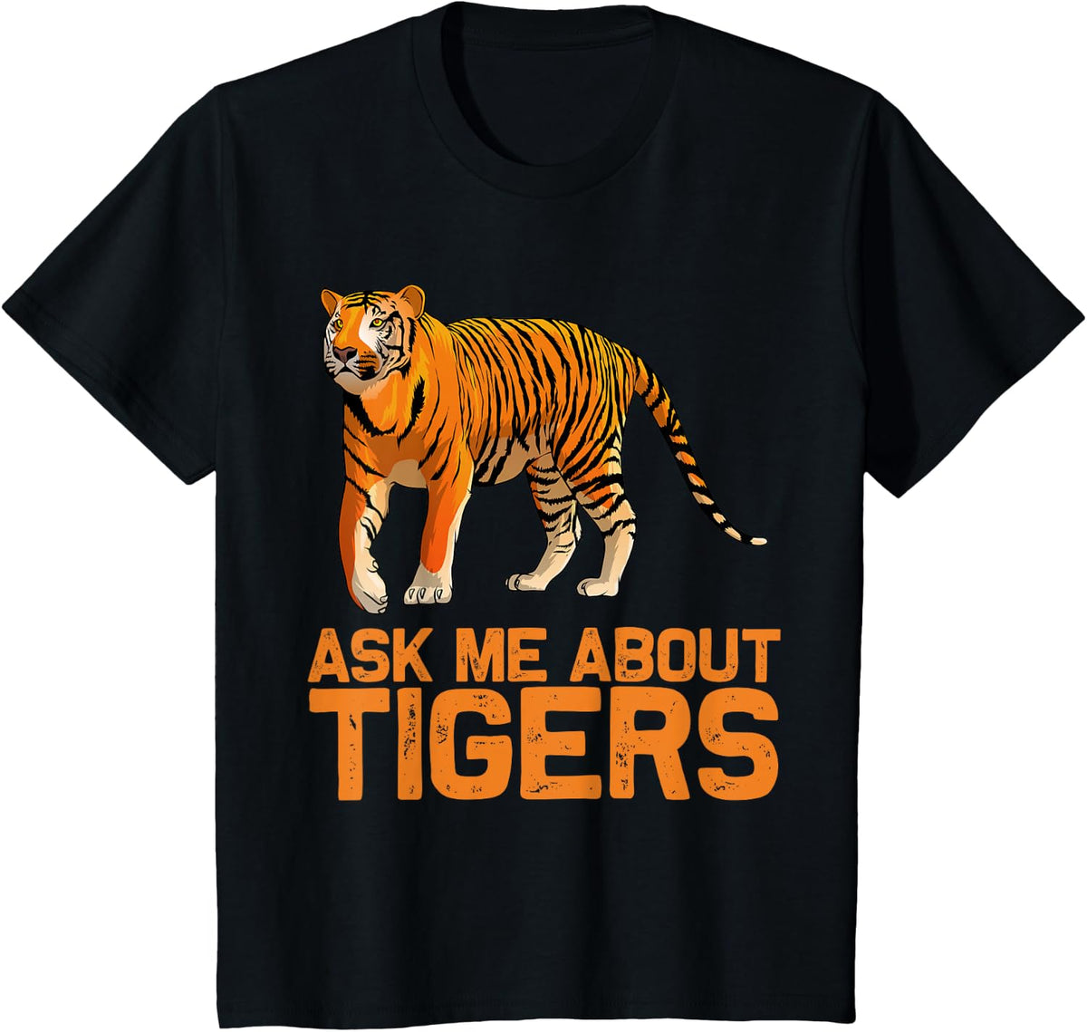 Funny Tiger Art For Men Women Boys Girls Bengal Tiger Lover T-Shirt - Black