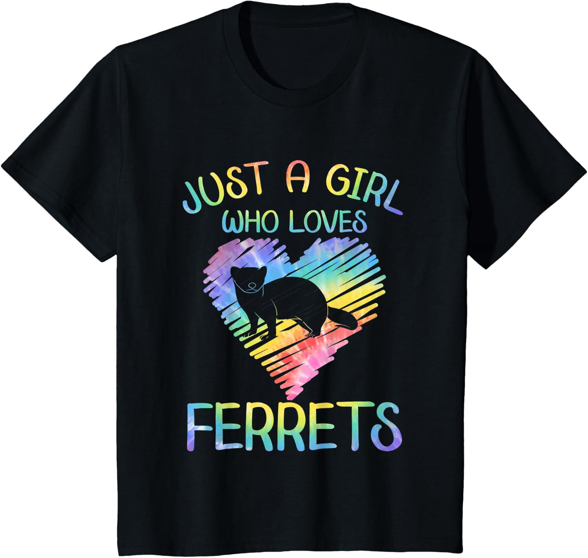 Ferret Outfit for Ferret Lover Apparel for Women Girls T-Shirt - Black