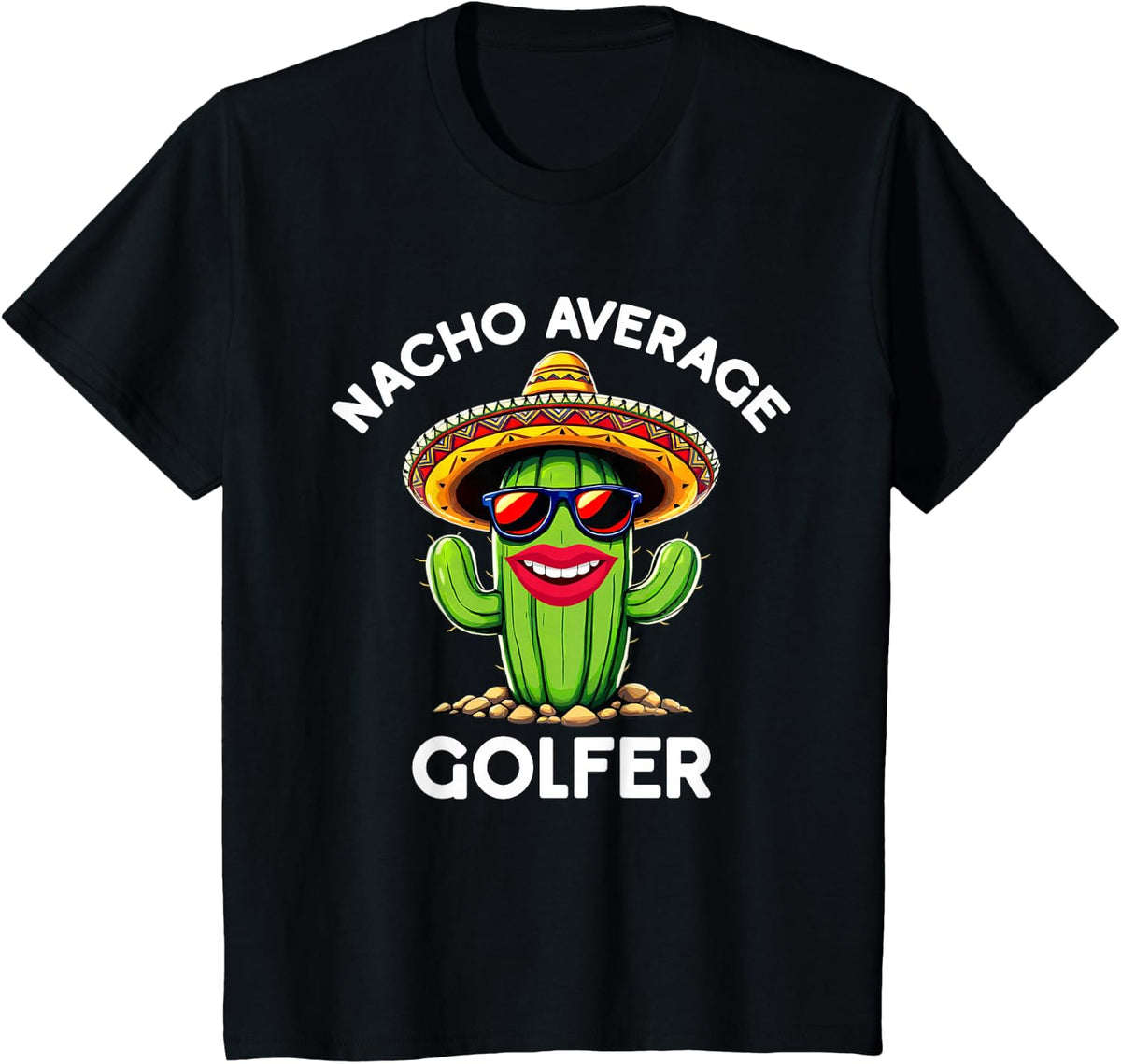 Nacho Average Golfer Play Golf Lover Funny Cinco De Mayo T-Shirt - Black