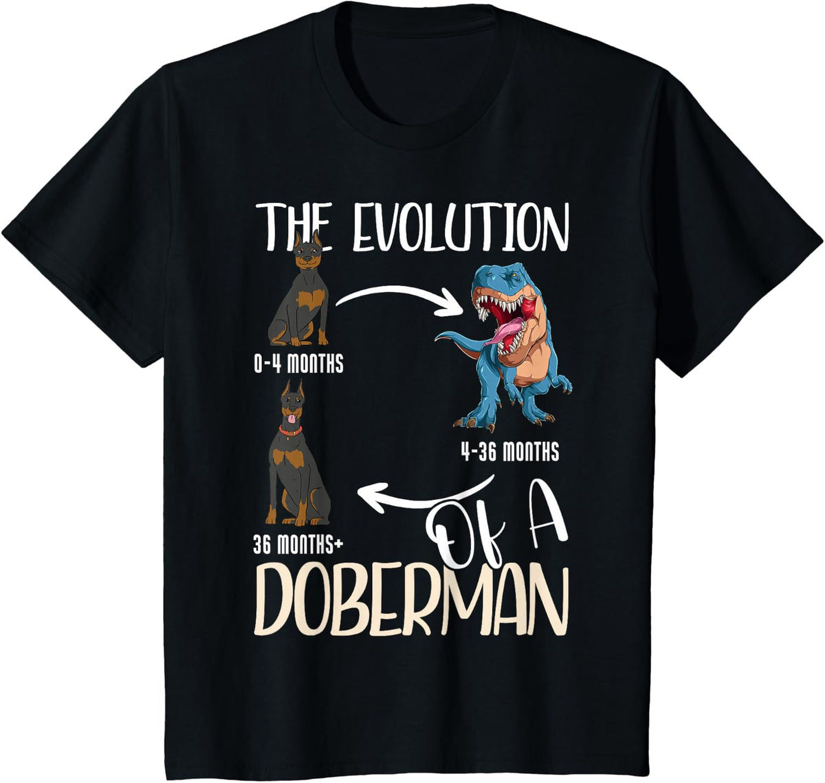 The Evolution of a Doberman T-Shirt - Black
