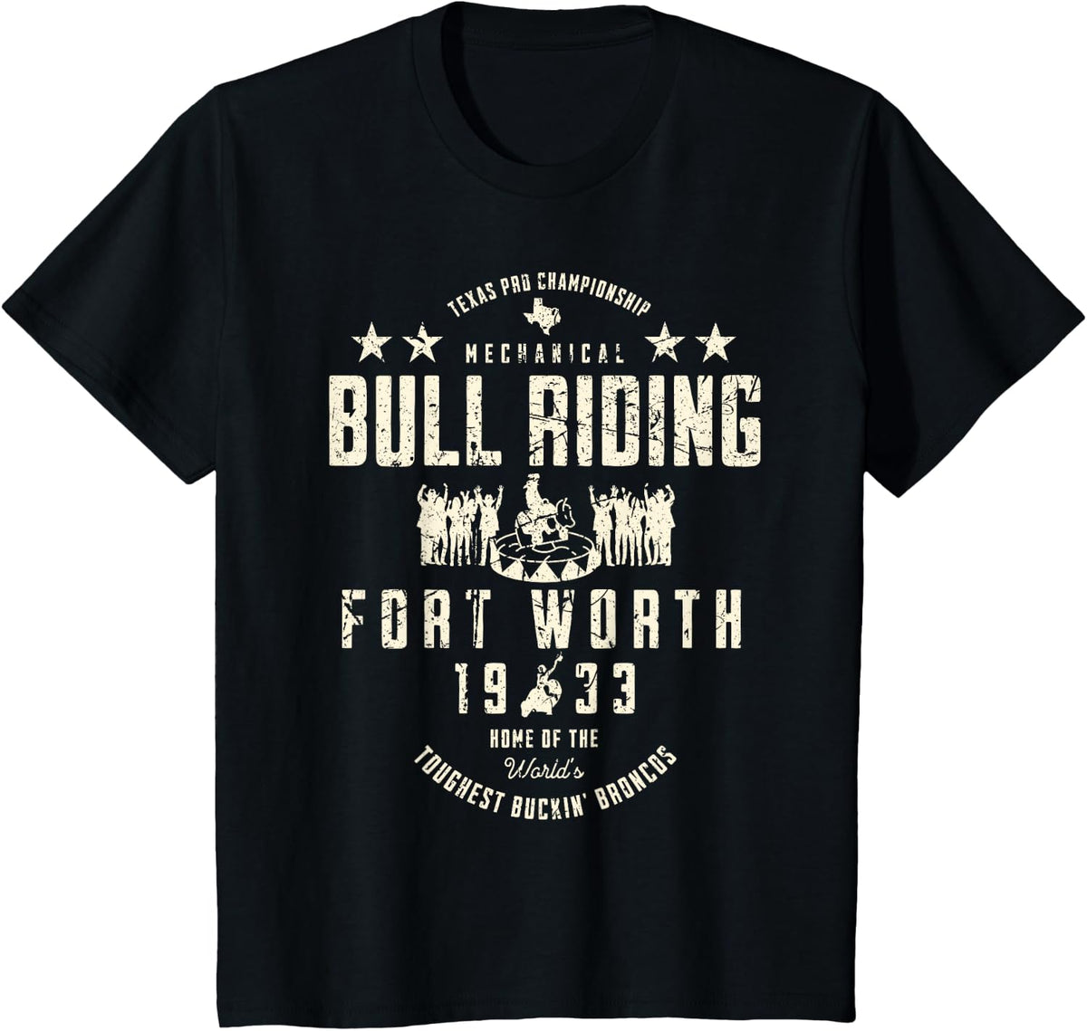 Texas Pro Championship Mechanical Bull Riding Est 1933 Sport T-Shirt - Black