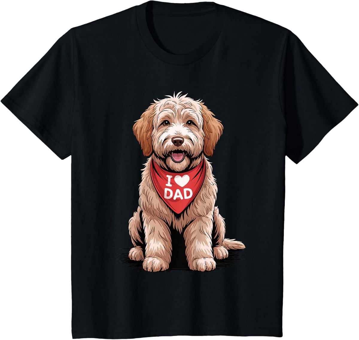 I Love Dad Goldendoodle Lover Dog Father's Day T-Shirt - Black