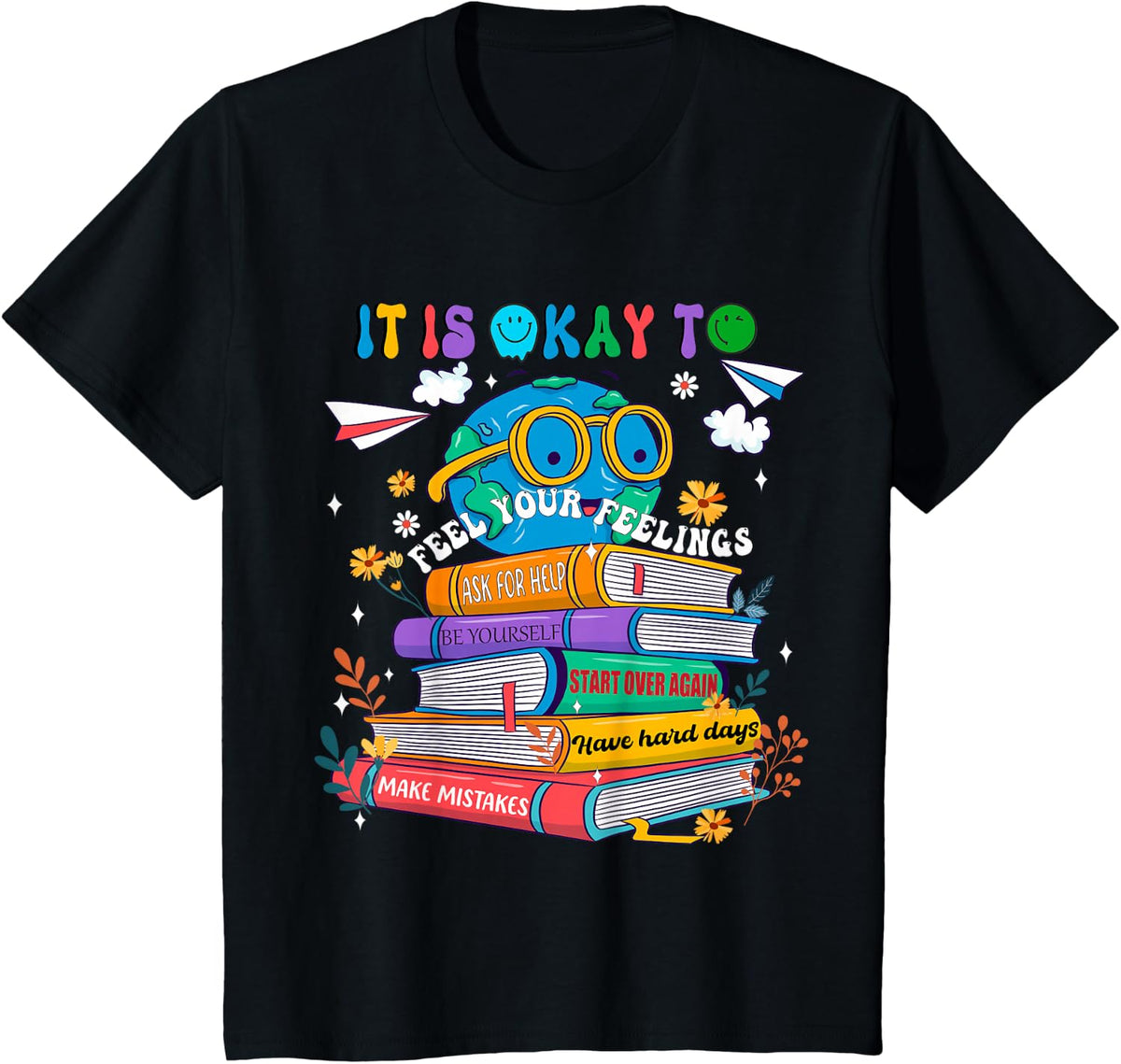 Mental Health Awareness Week Day Shirts School Positive Mind T-Shirt - Black