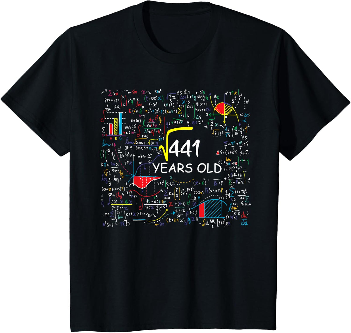 21st Birthday - Root of 441-21 Years Old T-Shirt - Black