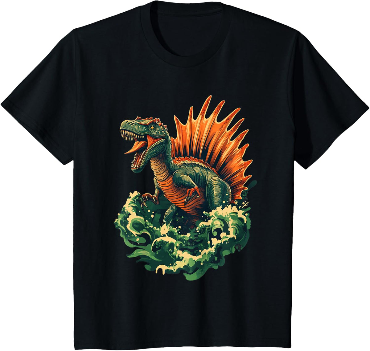 Cool Spinosaurus Graphic Dinosaur Dino Lover T-Shirt - Black