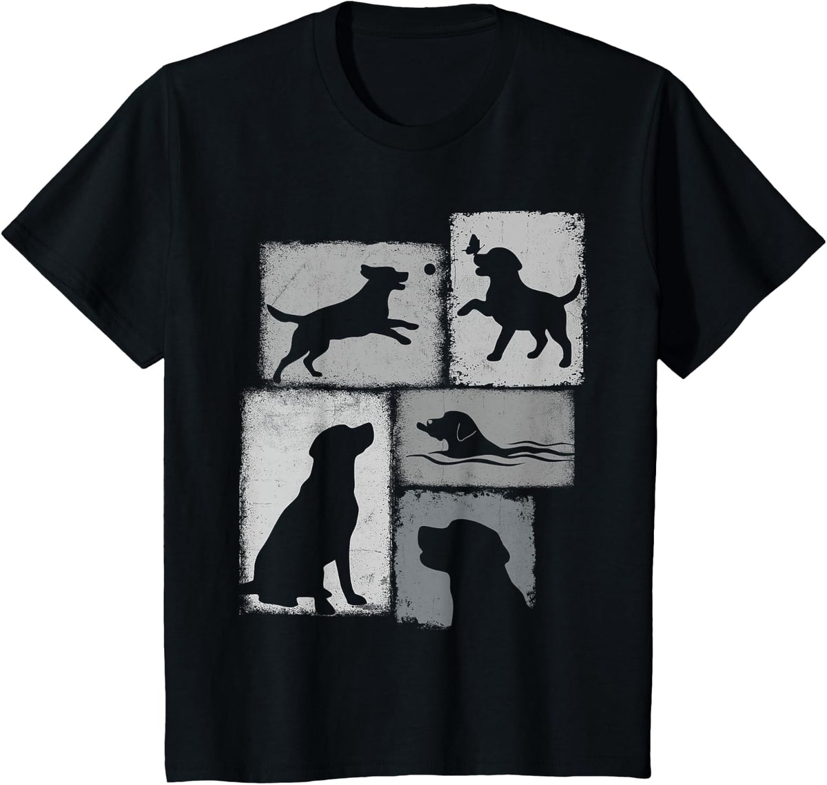 Labrador Vintage Collage Retriever Lab Dad Mom Dog Lover T-Shirt - Black