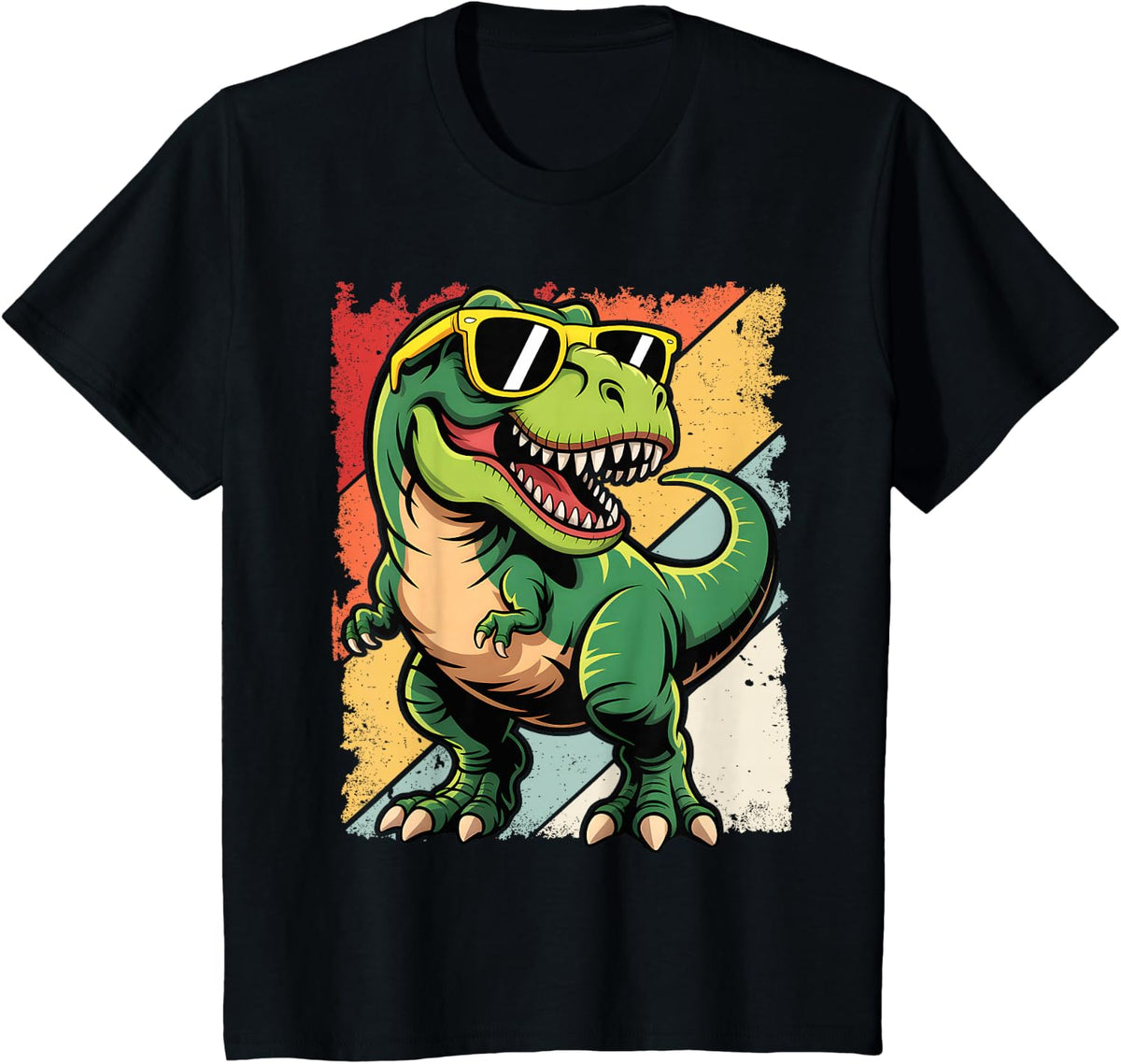Retro Dinosaur T-Rex Funny Dinosaur T-Shirt - Black
