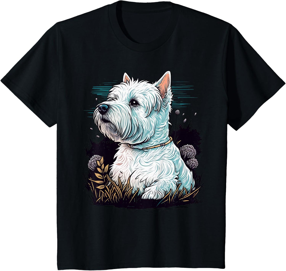 Cute West Highland White Terrier Dog Shirt for Westie Lover Tees T-Shirt - Black