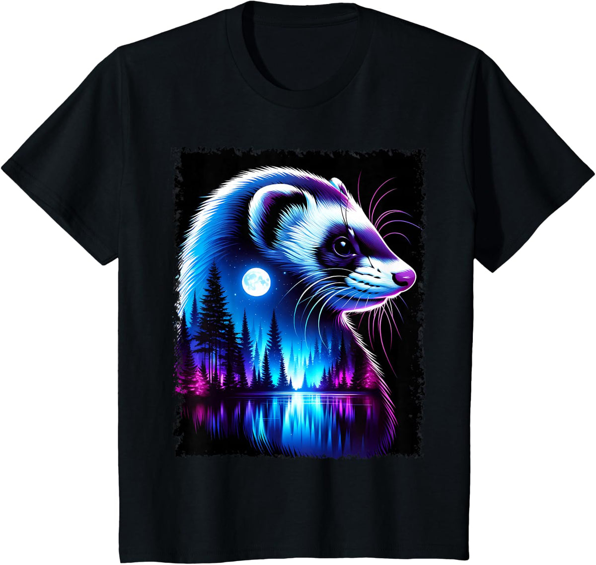 Spirit Animal Ferret Christmas Tee Shirt For Men Women Kids Funny Xmas T Shirts Family - Black