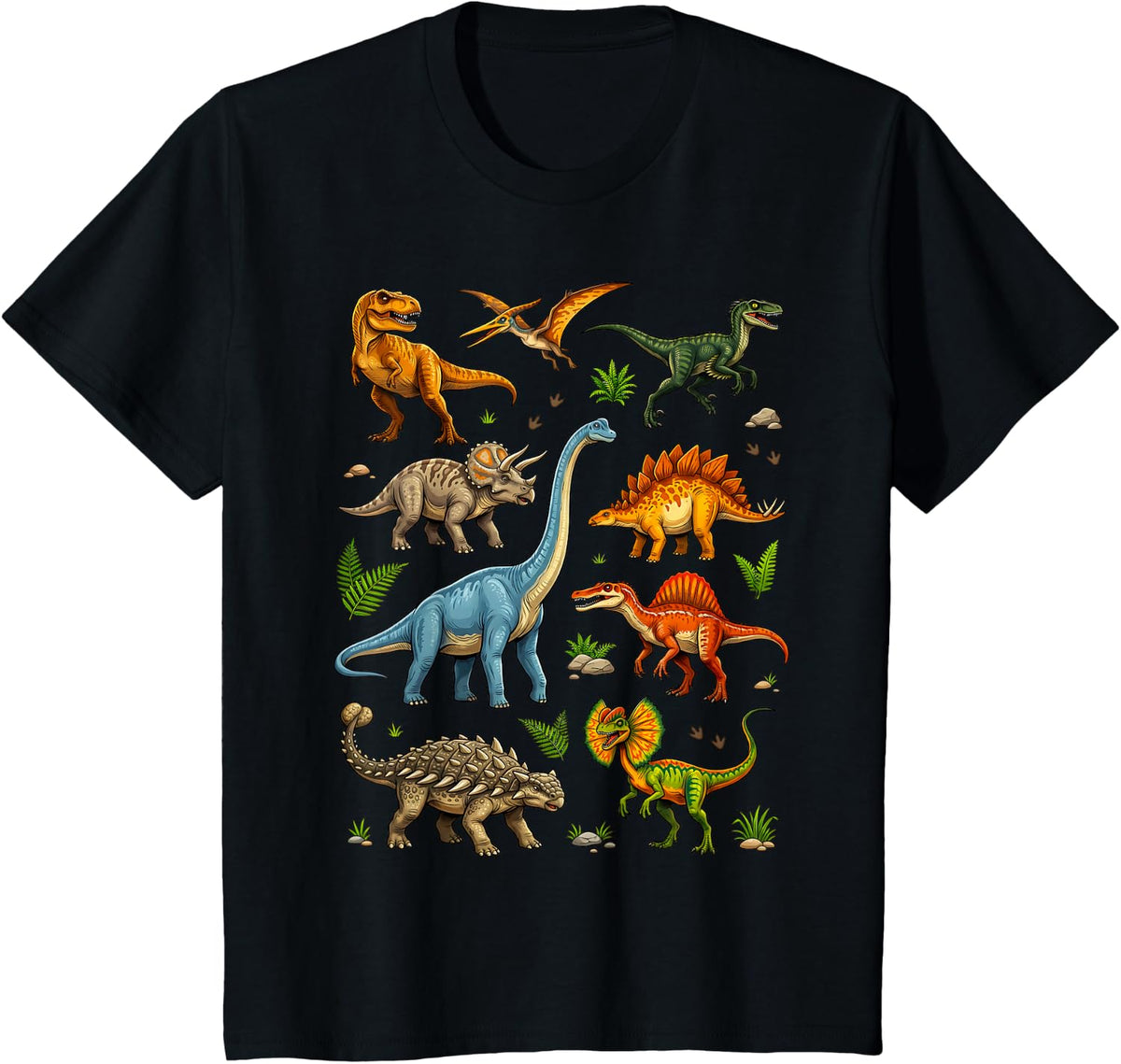 Dinosaur Fossils Vintage T-Shirt - Black