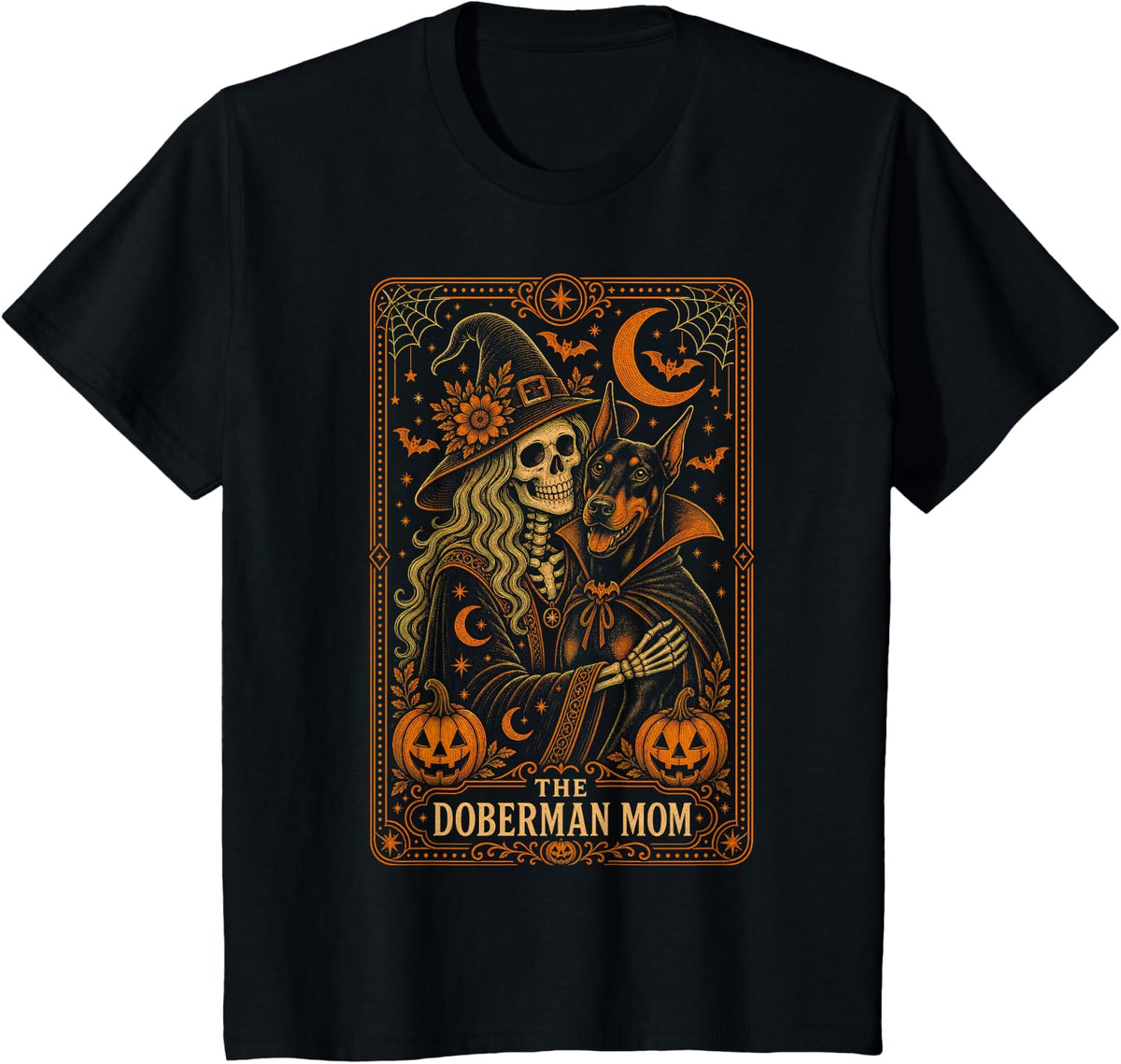 The Doberman Mom Tarot Card T-Shirt - Black