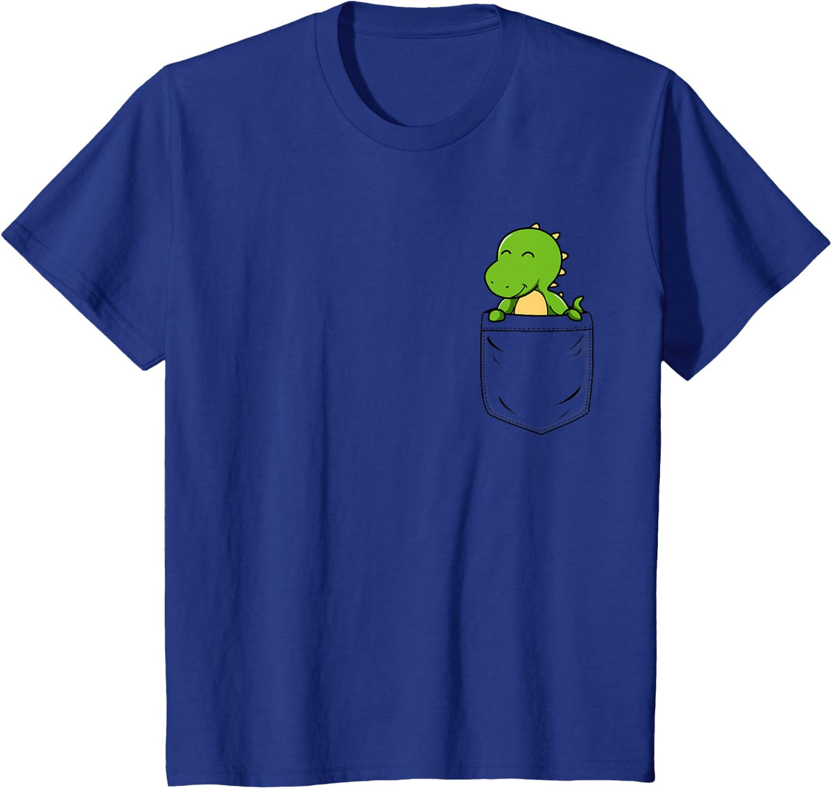Dinosaur Lovers Cute Funny Dinosaur In Pocket T-Shirt - Royal Blue
