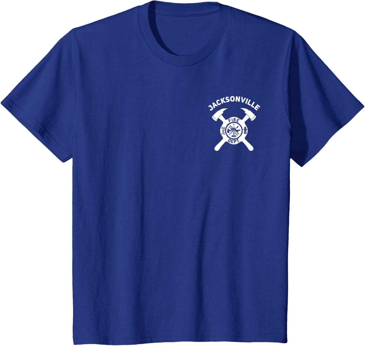 City Of Jacksonville Fire Department Florida Firefighter T-Shirt - Royal Blue