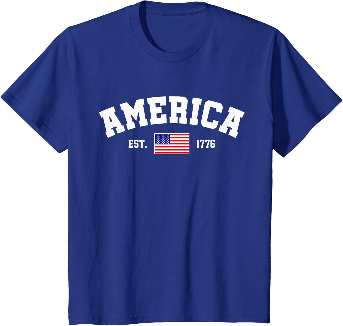 Est 1776 Patriotic US American Flag 4th of July America T-Shirt - Royal Blue
