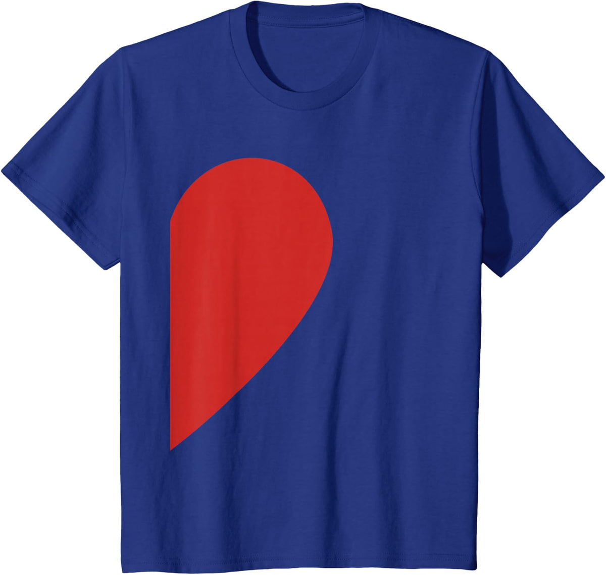 Matching Half Heart Red Valentines Day Twin T Shirt T-Shirt - Royal Blue