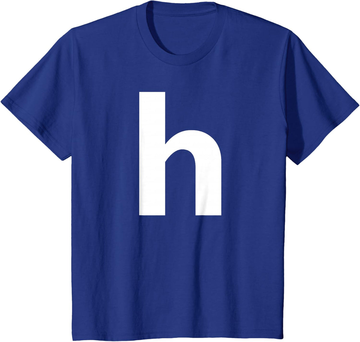 Alphabet Letter H (small lower case) Tee Shirt T-Shirt - Royal Blue