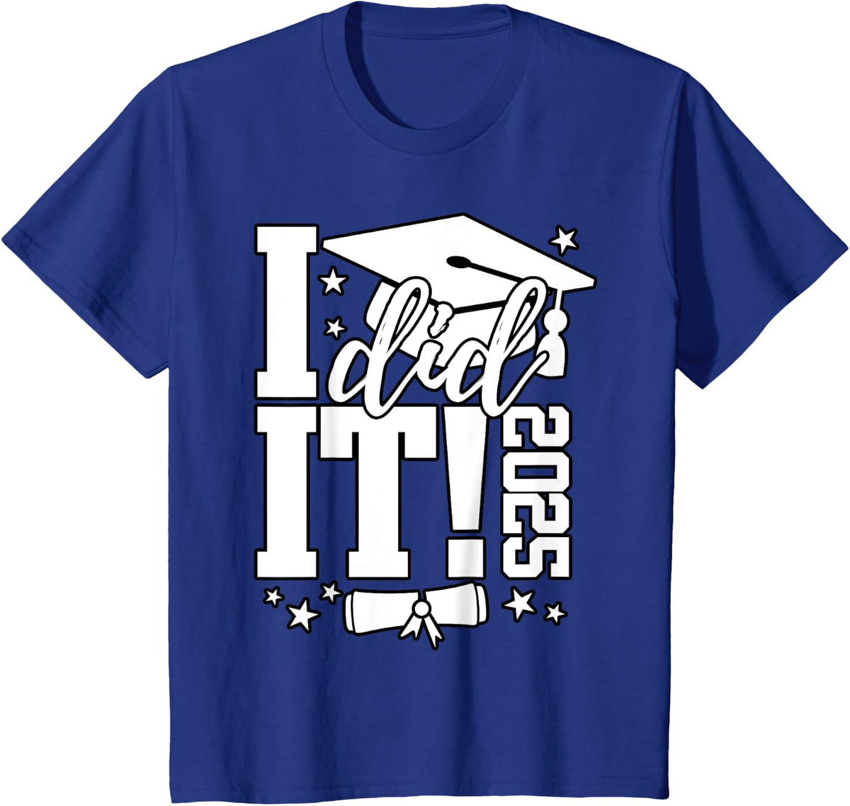 Diploma Cap Star Graduate T-Shirt - Royal Blue