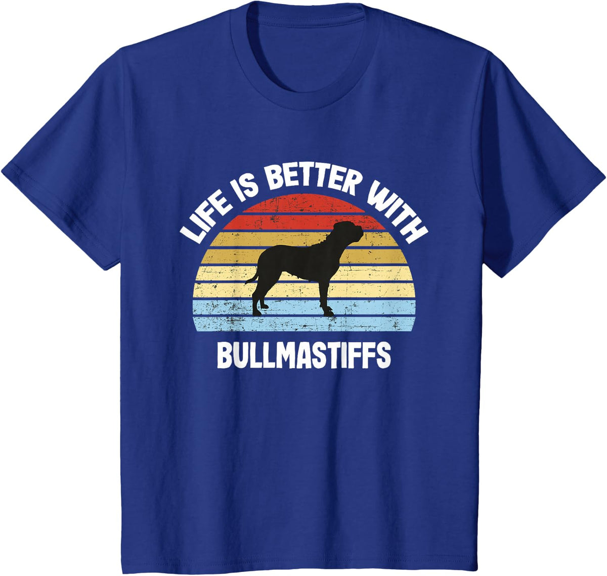 Retro Bullmastiff Dog Tee Vintage Animal Shirt For Dog Lovers T-Shirt - Royal Blue