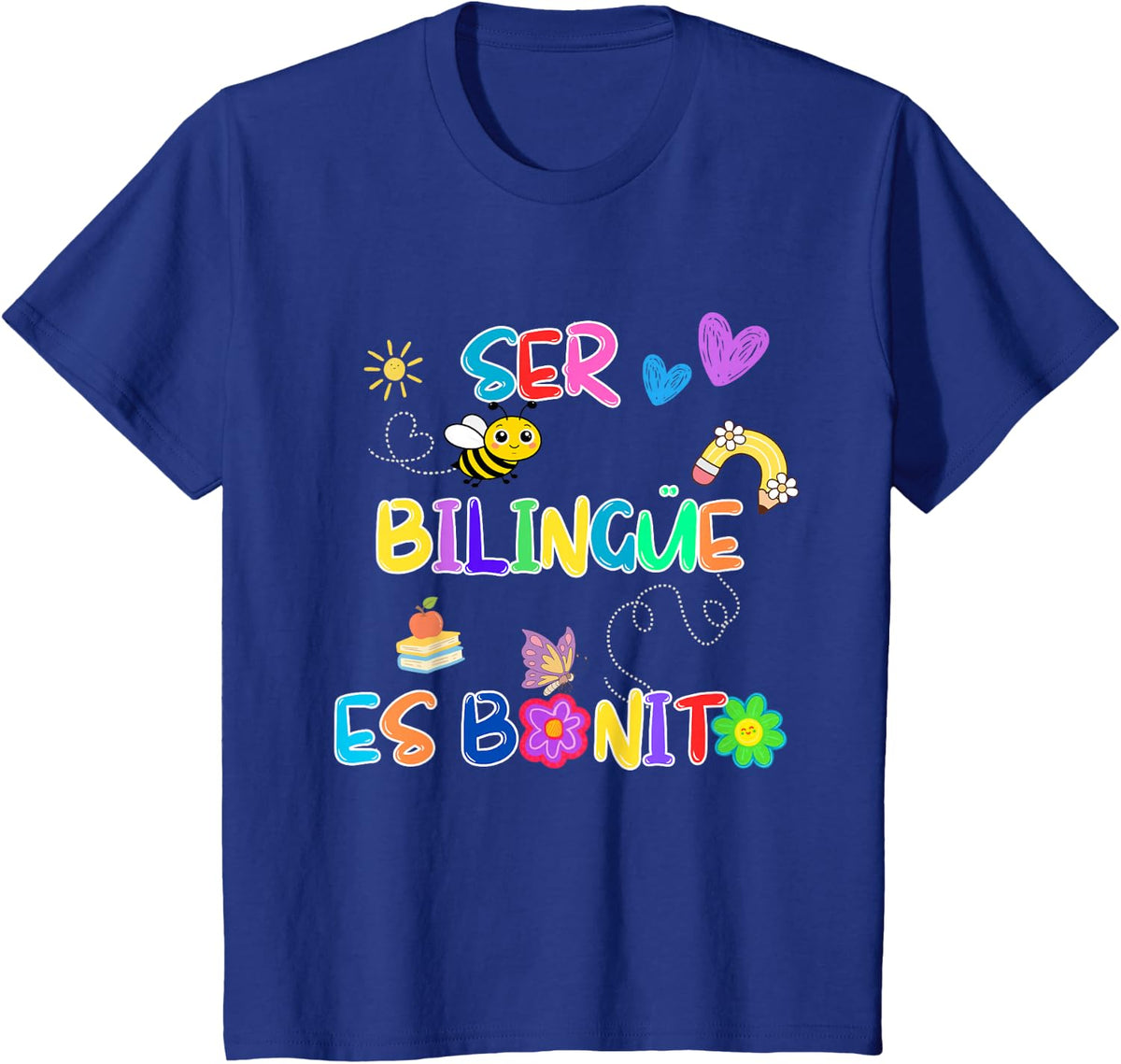 Cute Ser Bilingue ES Bonito en Espanol Spanish Teacher T-Shirt - Royal Blue
