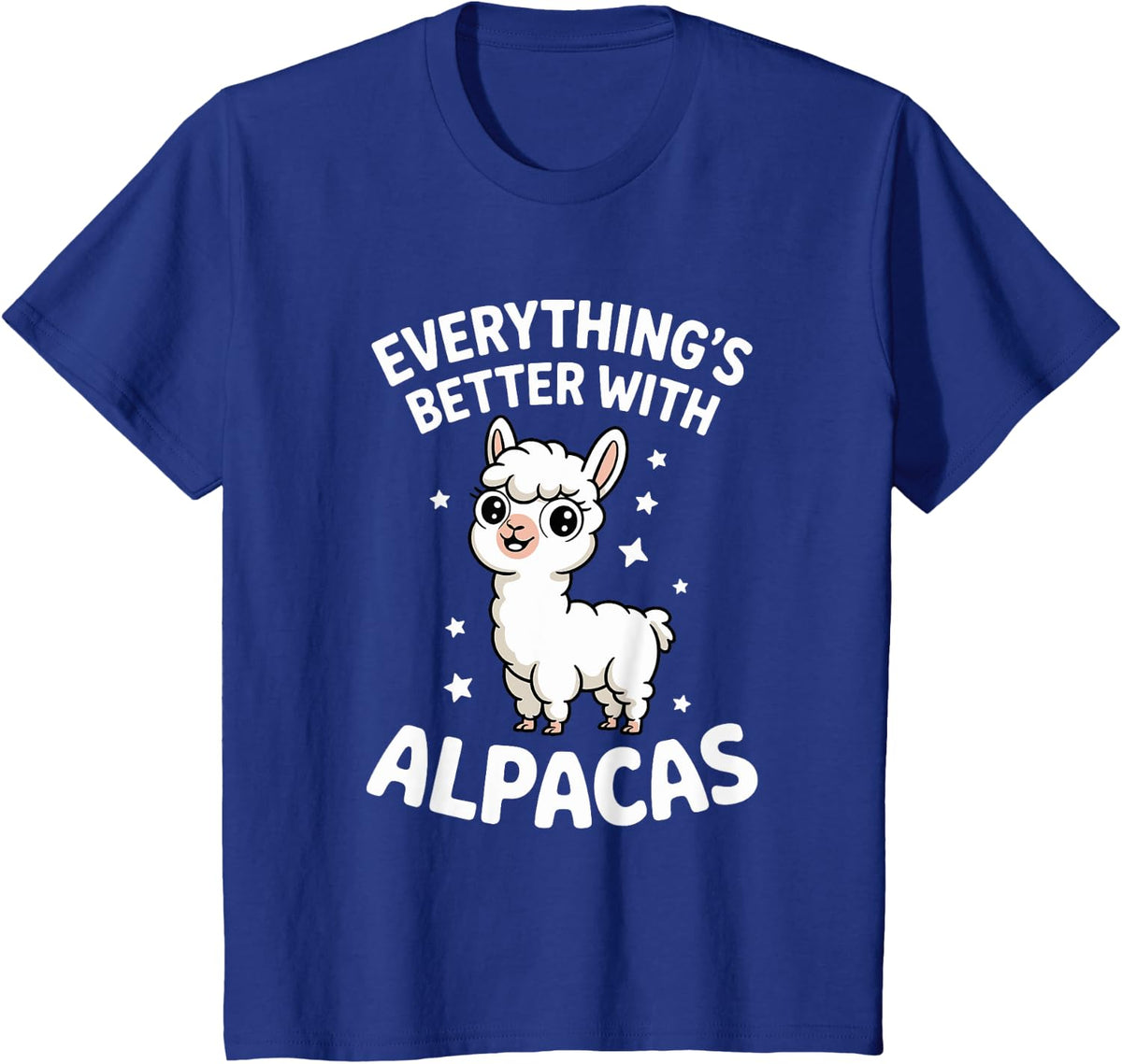 Cute Alpaca Lover Adults or Kids Alpacas T-Shirt - Royal Blue