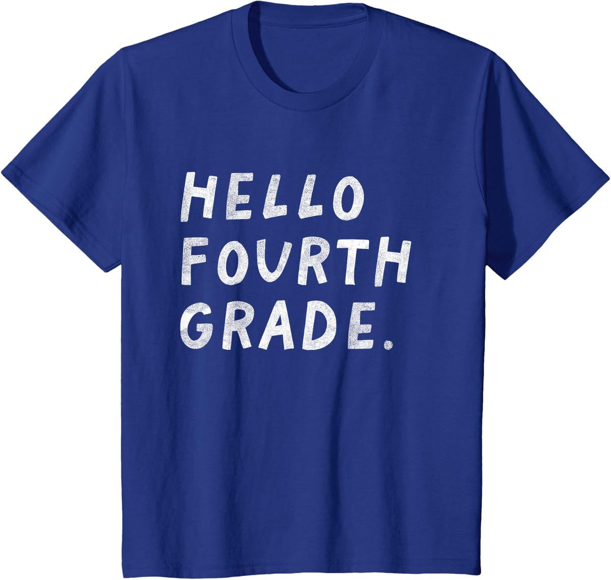 Hello 4th Grade Back to School Student Teacher Retro T-Shirt - Royal Blue