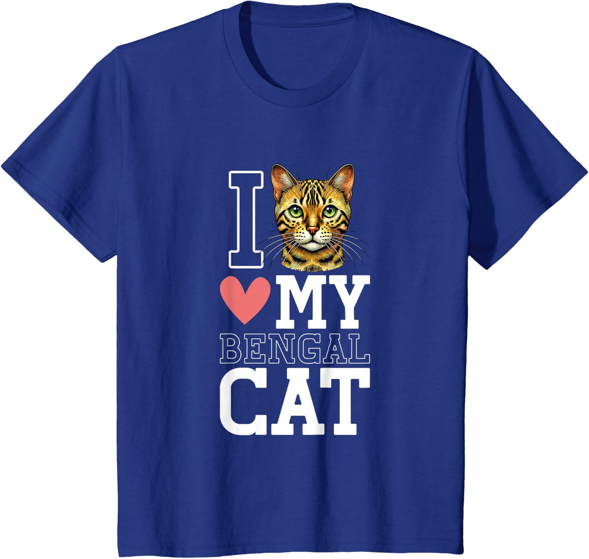 I love my Bengal cat T-Shirt - Royal Blue