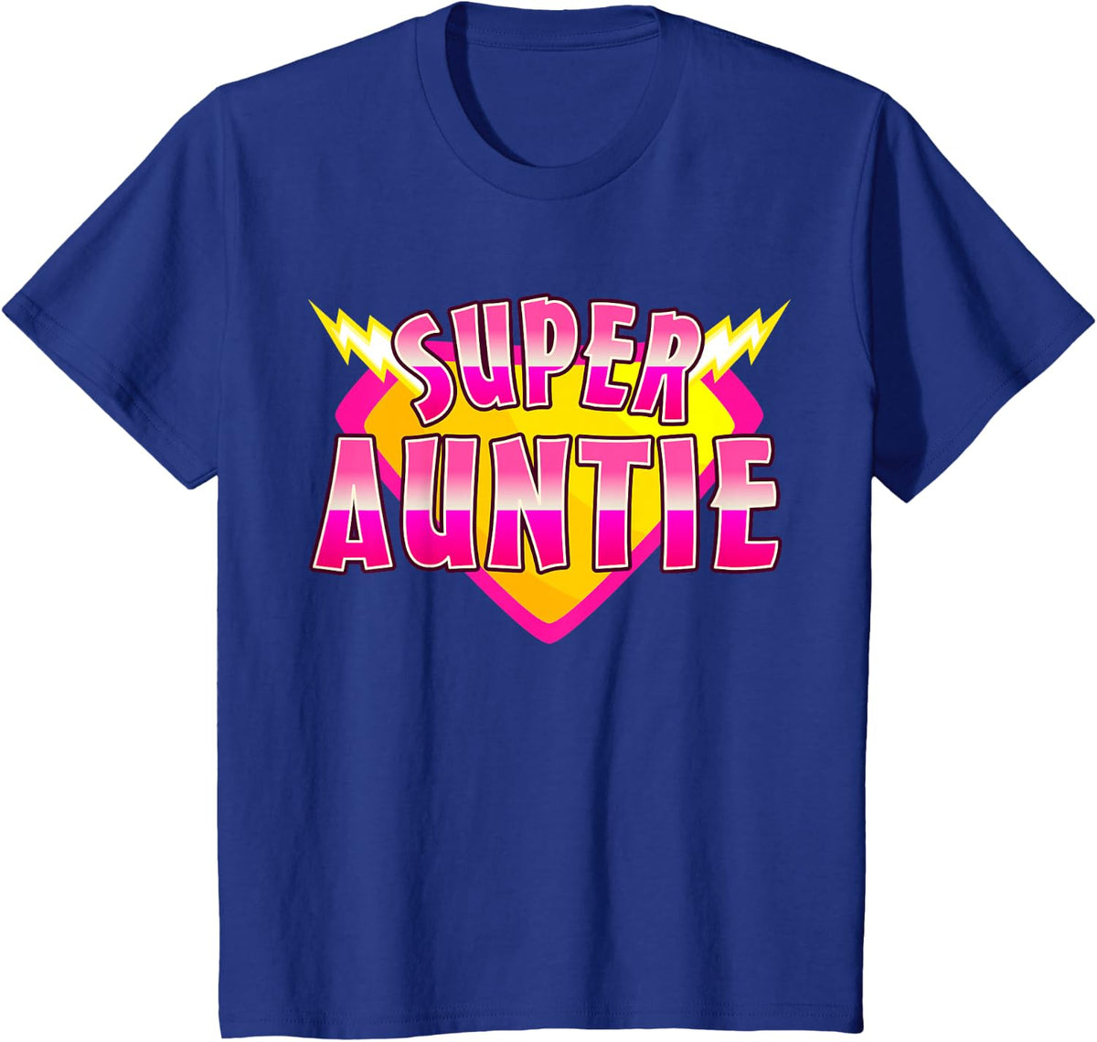 Super Auntie Superhero Grandmother Comic Book Family T-Shirt - Royal Blue