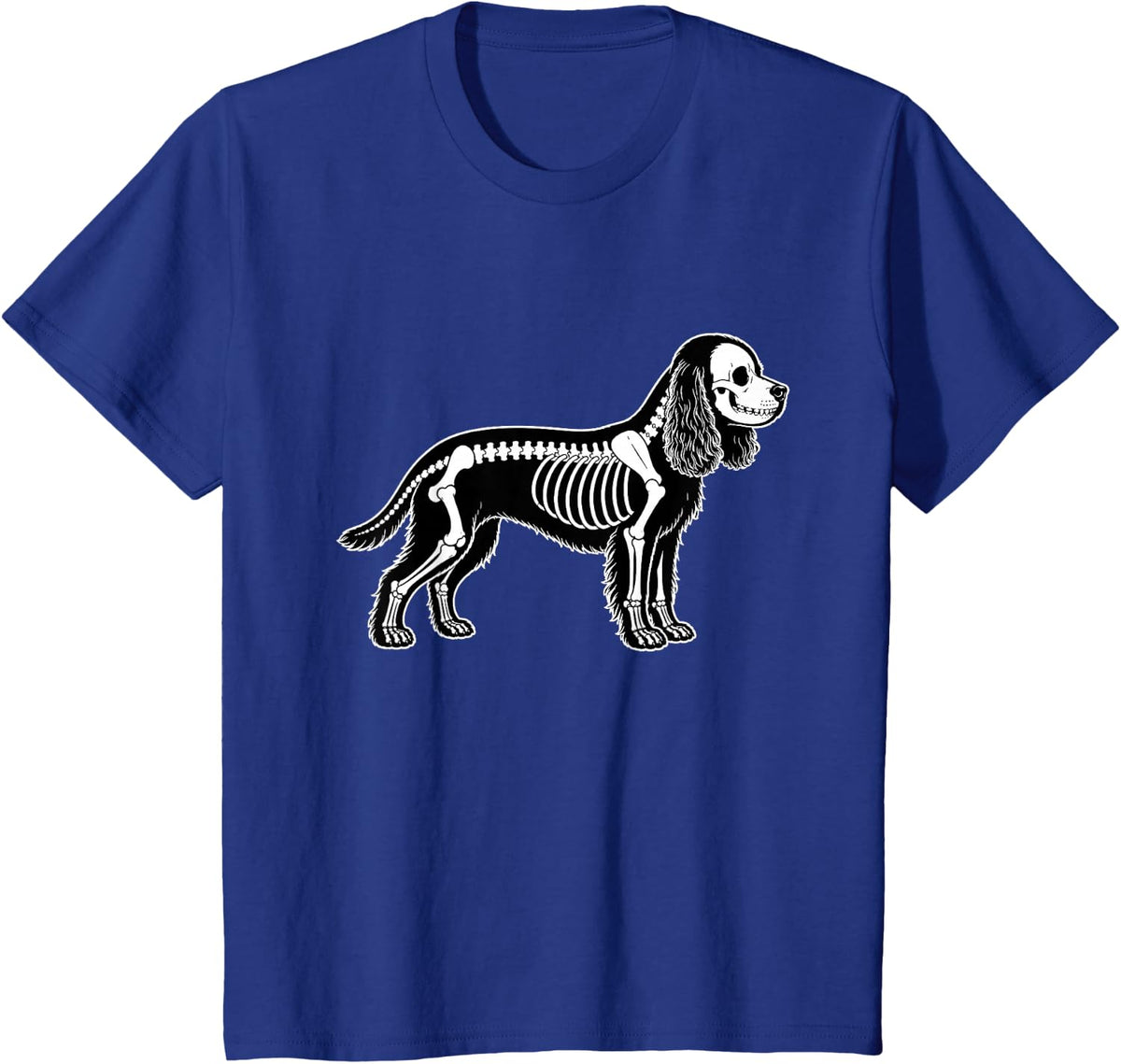 Cocker Spaniel Skeleton Halloween Costume Dog Lover T-Shirt - Royal Blue