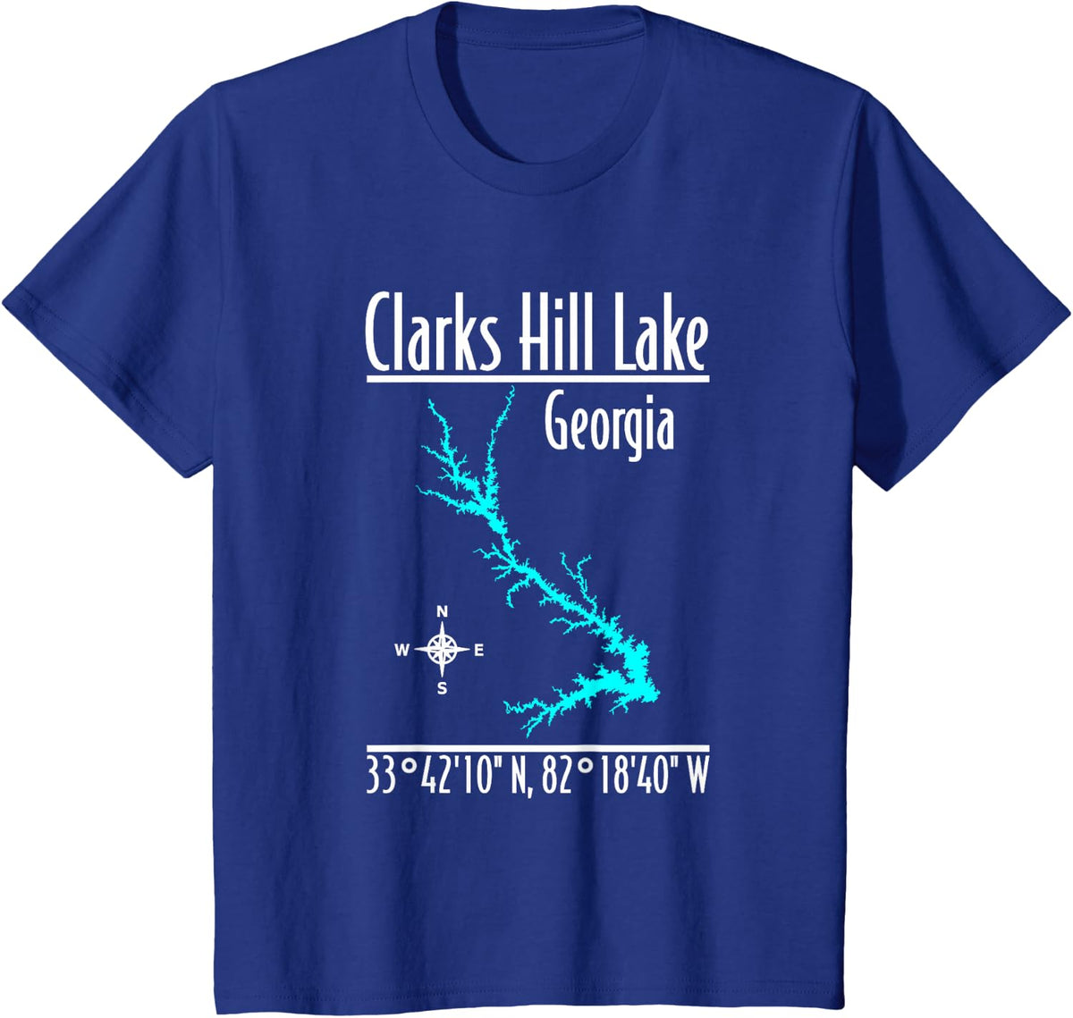 Clarks Hill Lake Georgia - Modern T-Shirt - Royal Blue