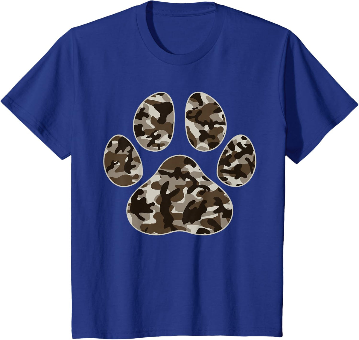 Cute Camo Paw Print Pet Owner Camouflage Paw Print Dog Lover T-Shirt - Royal Blue