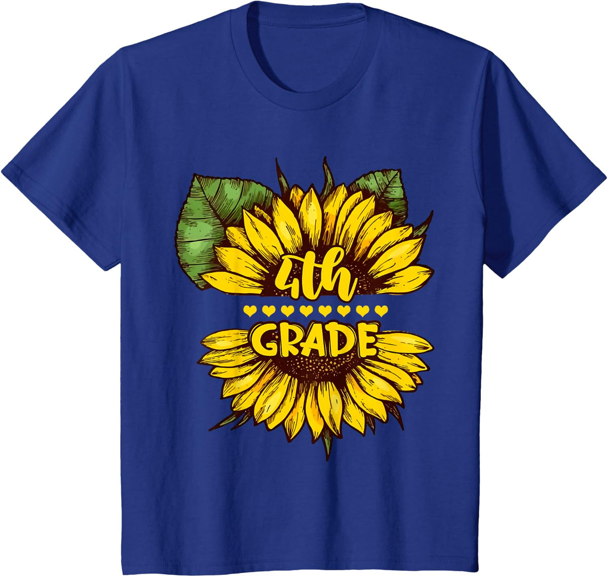 Sunflower 4th Grade Squad Fourth Grade Teacher T-Shirt - Royal Blue