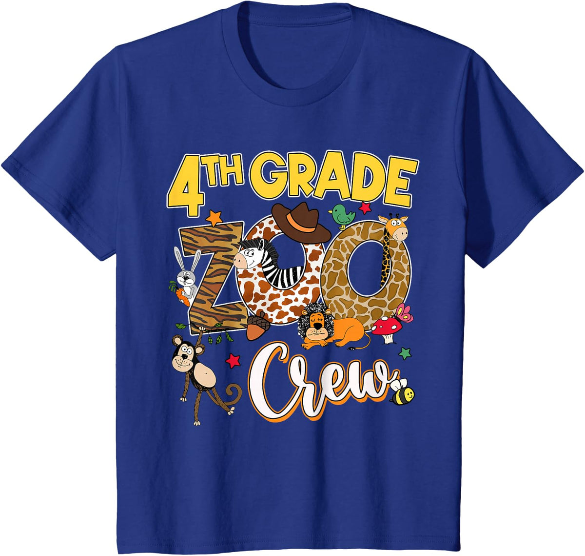 Fourth Grade Zoo Field Trip Squad Matching Teacher Students T-Shirt - Royal Blue