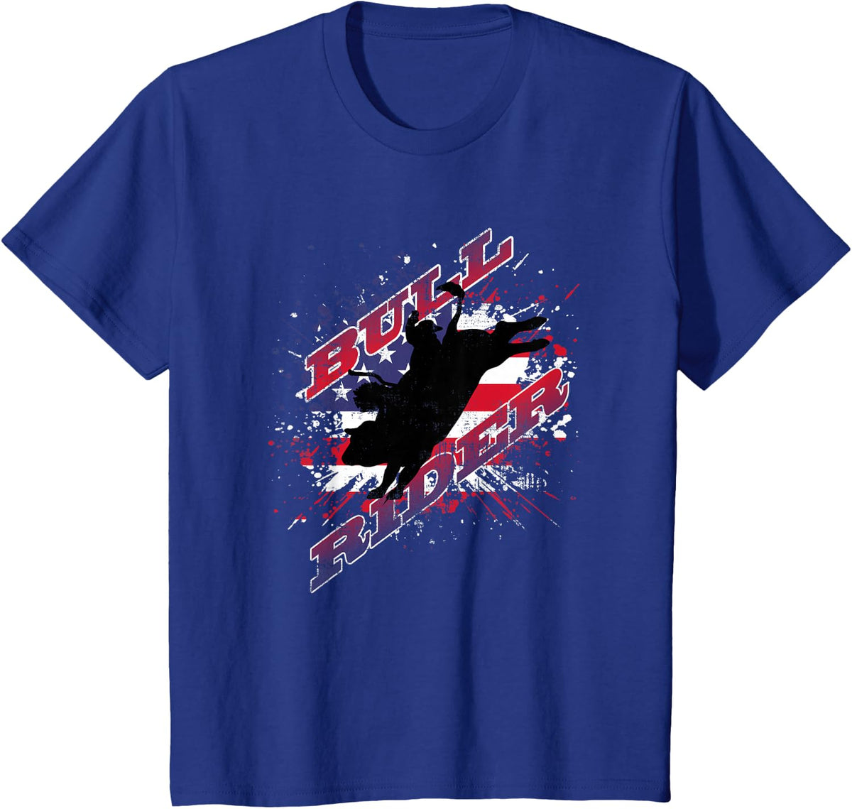 Western Bull Rider Clothing for American Bull Riding Chaps T-Shirt - Royal Blue