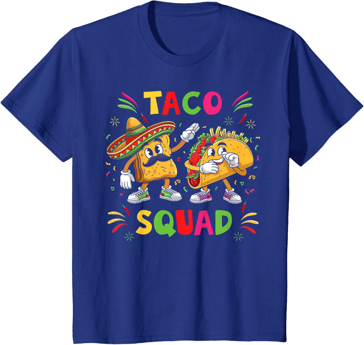 Funny Taco Squad Cute Mexican Food Lover Cinco De Mayo Party T-Shirt - Royal Blue