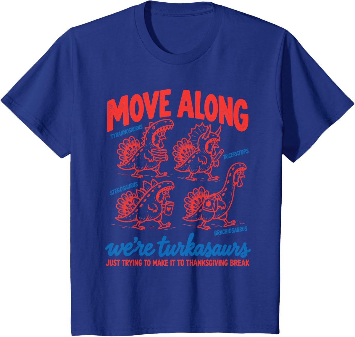 Elementary Teacher Thanksgiving Teacher Men Women T-Shirt - Royal Blue