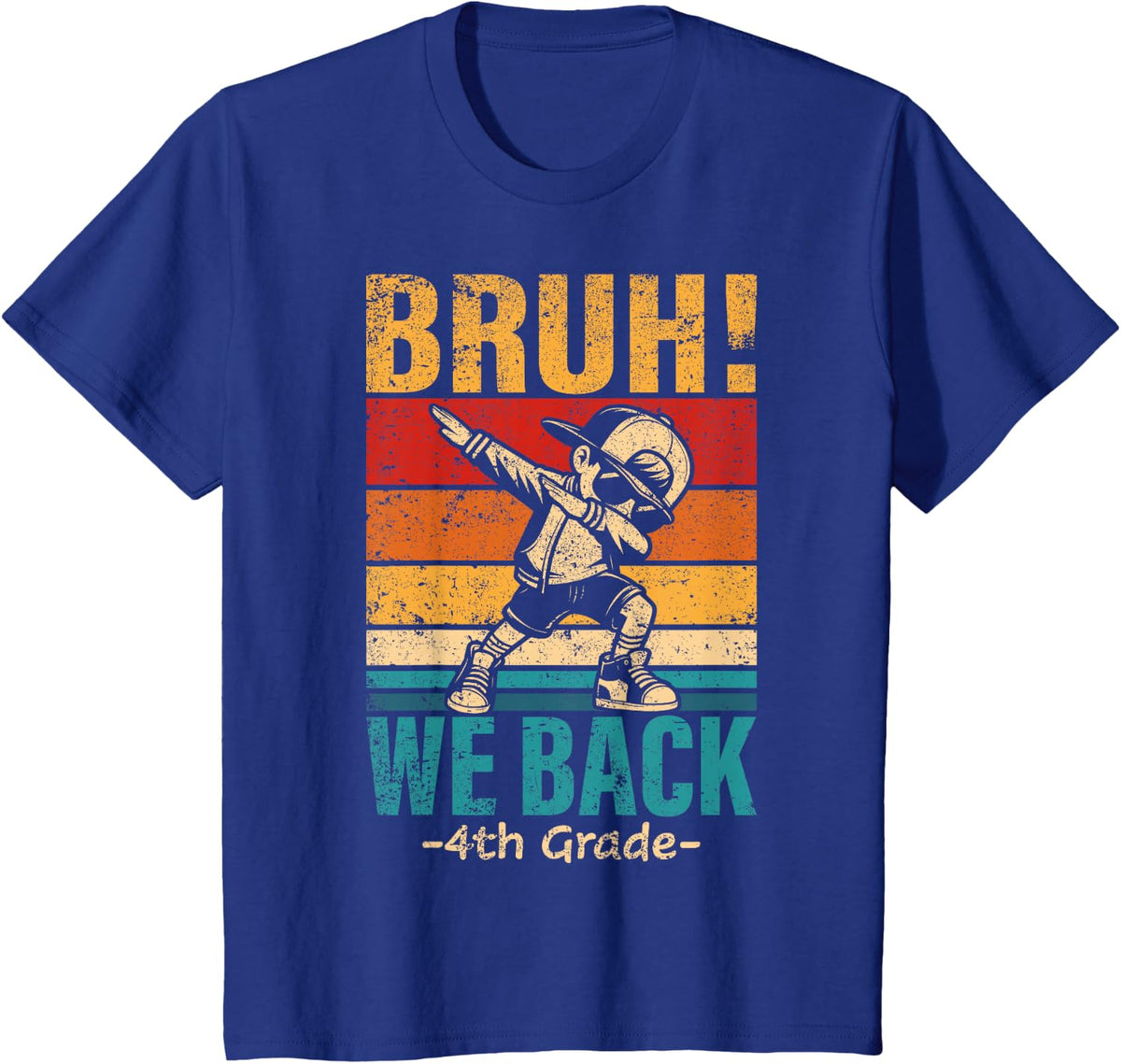 Fourth Grade Dabbing Boy Bruh We Back 4th Grade Student Boys T-Shirt - Royal Blue