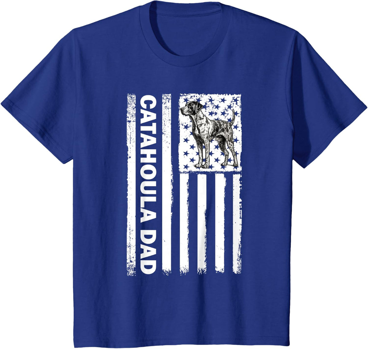American USA Flag 4th Of July Catahoula Leopard Dog Tee T-Shirt For Men - Royal Blue