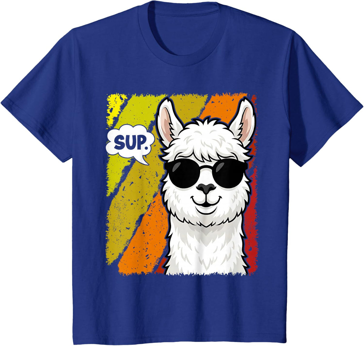 Funny Llama SUP Alpaca Cool Alpacas Vintage Kids T-Shirt - Royal Blue