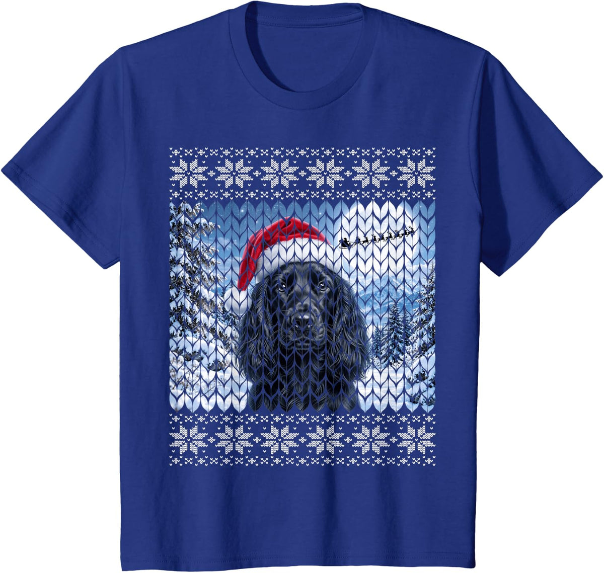 Black Cocker Spaniel Dog Ugly Christmas T-Shirt - Royal Blue