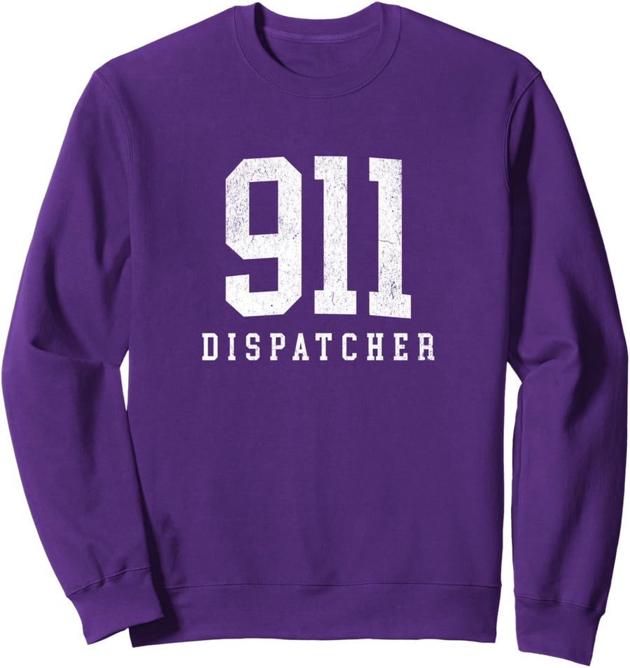 911 Ambulance Dispatcher Rescue Dispatch First Responder Sweatshirt - Adult Unisex Purple