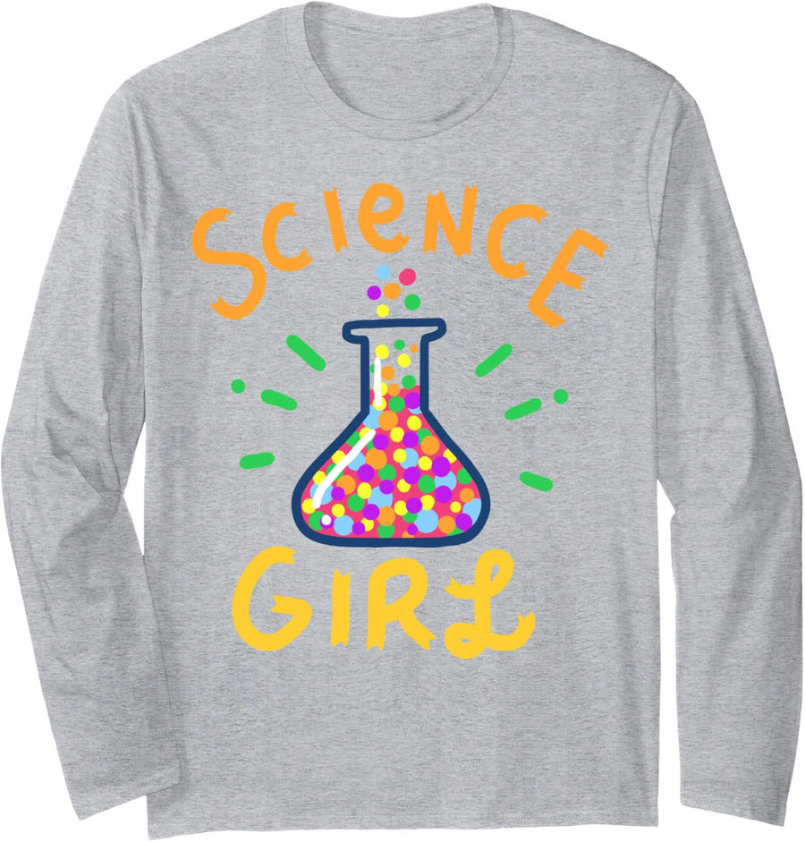 Science Girl Scientist Teacher Chemistry Long Sleeve T-Shirt - Adult Unisex Heather Grey