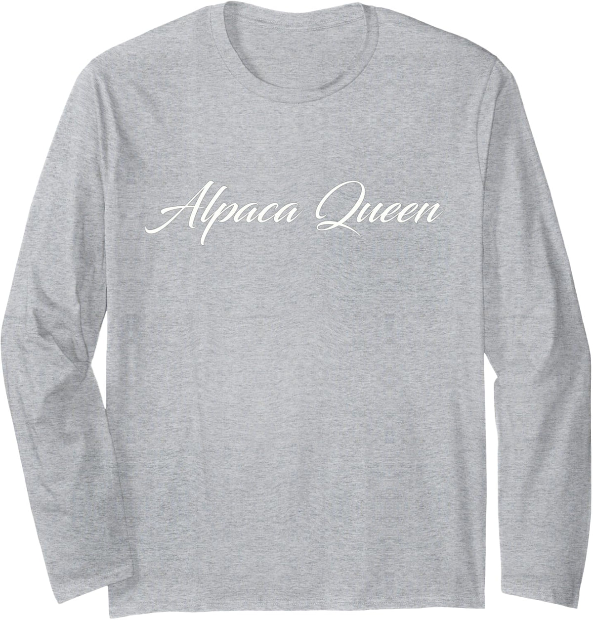 Alpaca Queen Long Sleeve T-Shirt - Adult Unisex Heather Grey
