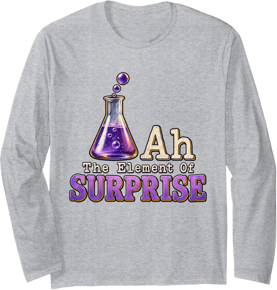 AH THE Element of Surprise Father's Day Element Surprise Long Sleeve T-Shirt - Adult Unisex Heather Grey