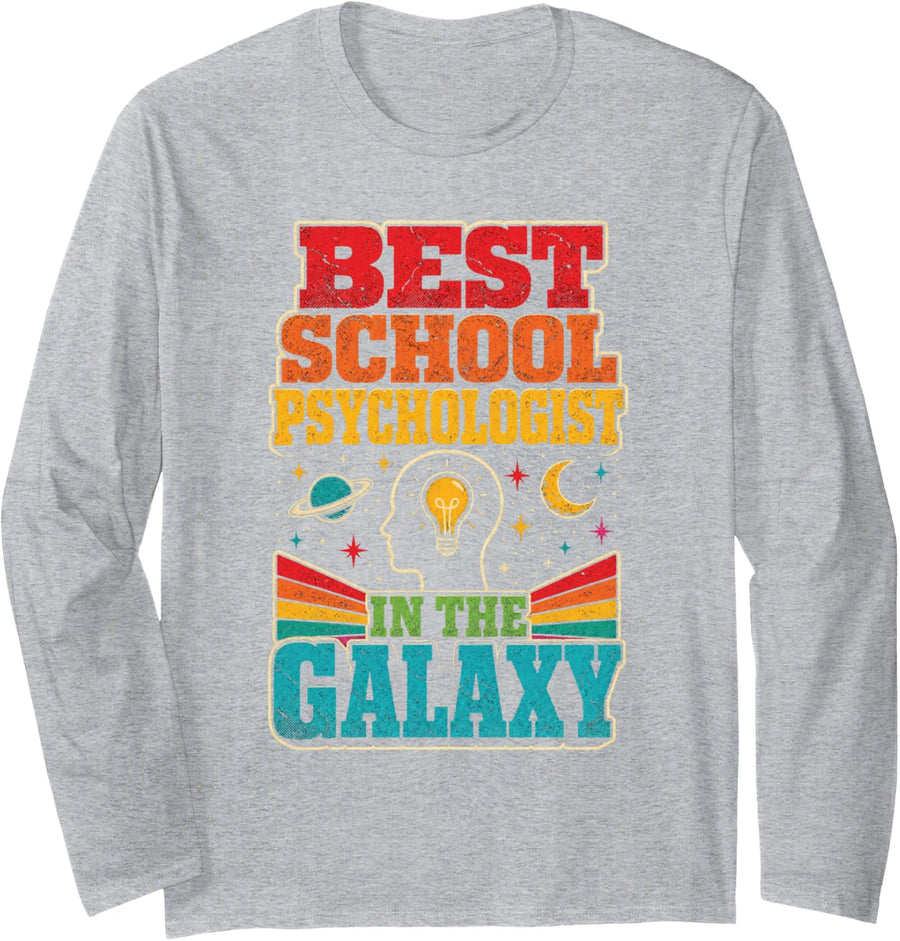 School Psychologist in The Galaxy Student Services Gift Long Sleeve T-Shirt - Adult Unisex Heather Grey