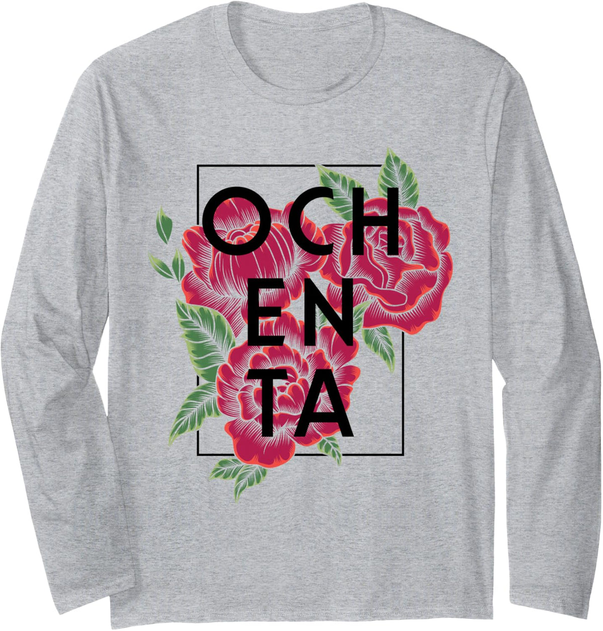 Birthday Women Ochenta 80th Spanish Teacher Funny Spanish Long Sleeve T-Shirt - Adult Unisex Heather Grey