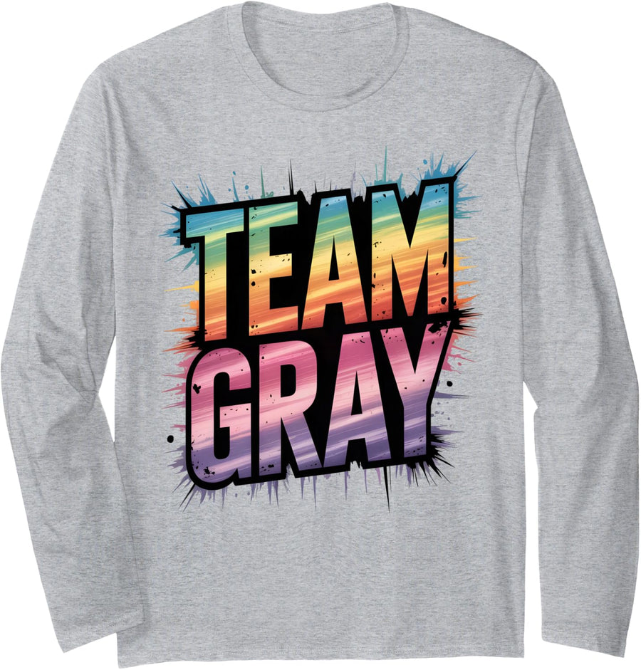 Vintage Team Gray High School Game Day Tournament Trainer Long Sleeve T-Shirt - Adult Unisex Heather Grey