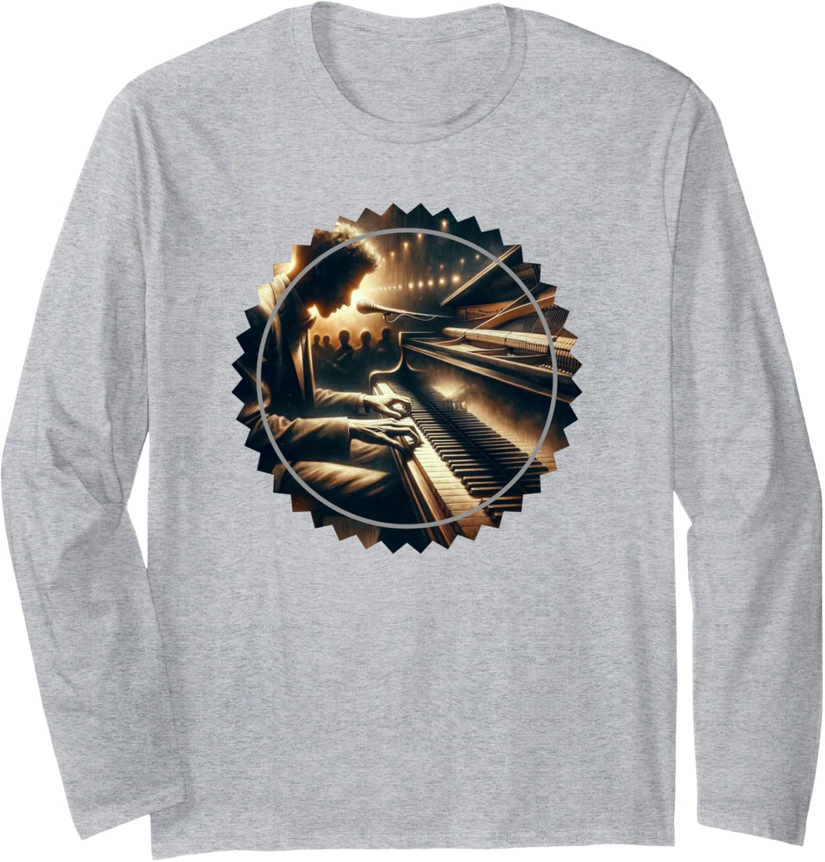 pianist musician Long Sleeve T-Shirt - Adult Unisex Heather Grey