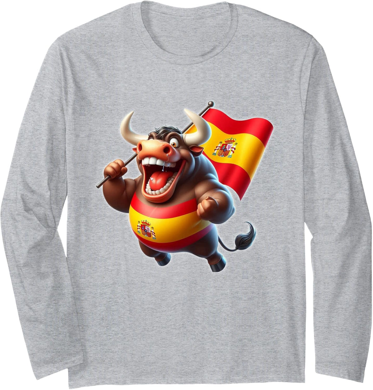 Spain Tshirt, Spanish Clothes, Spain Shirts for Kids Spain Long Sleeve T-Shirt - Adult Unisex Heather Grey