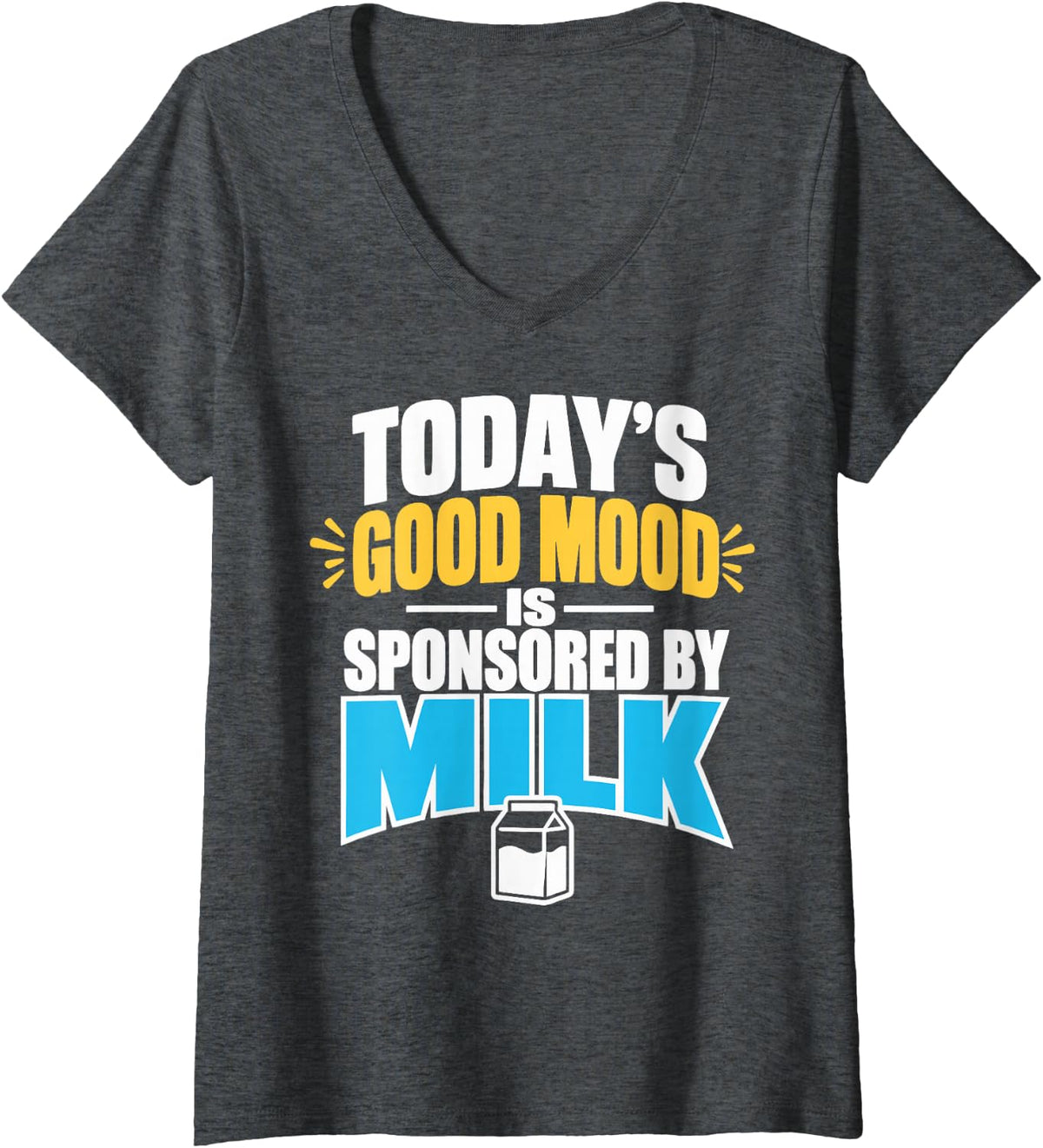 Women's Dairy Farmer Cow Farming Milk Agriculture V-Neck T-Shirt - Dark Heather Grey