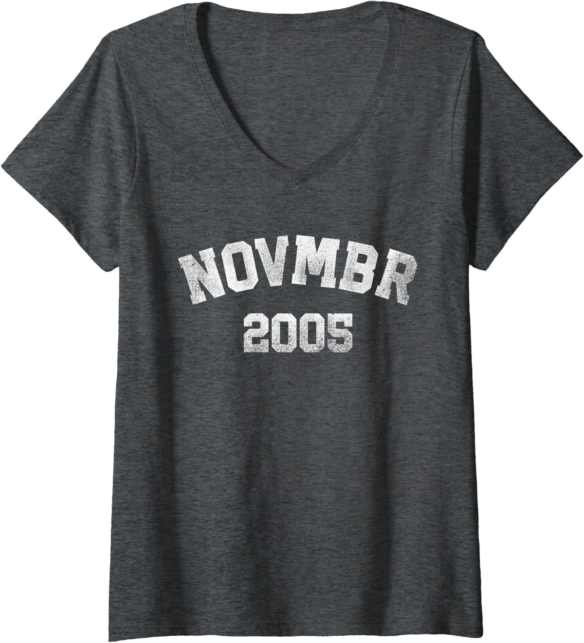 Women's Vintage November 2005 21st Birthday 21 Years Old - Awesome V-Neck T-Shirt - Dark Heather Grey